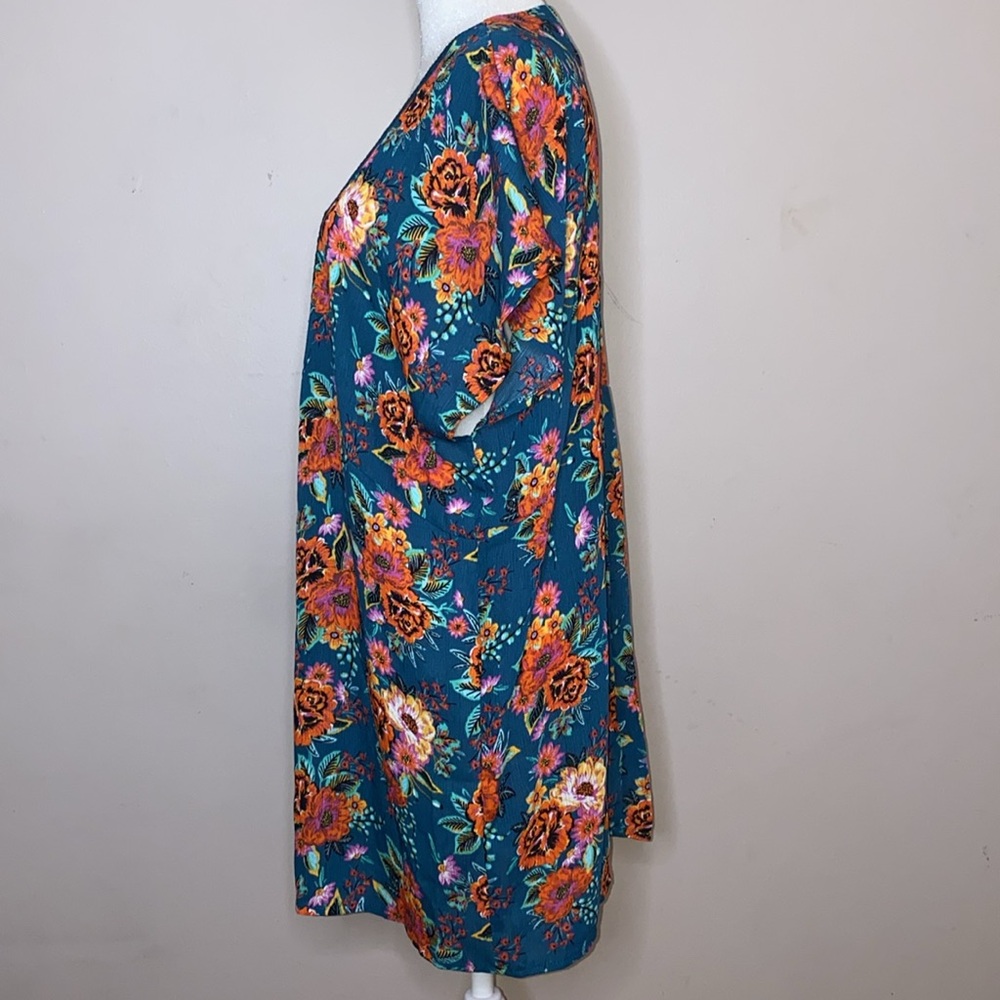 Xhiliration Floral Boho Beach Cover Up Kimono - Picture 3 of 10